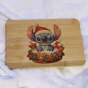 Stitch Christmas Bamboo Cutting Board